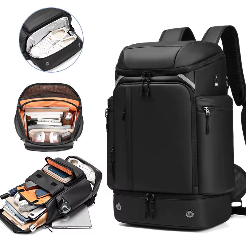 New Large Capacity Backpack for Sports Travel, Dry and Wet Separation, Lightweight Multi Pocket Backpack for Business Trips, Com